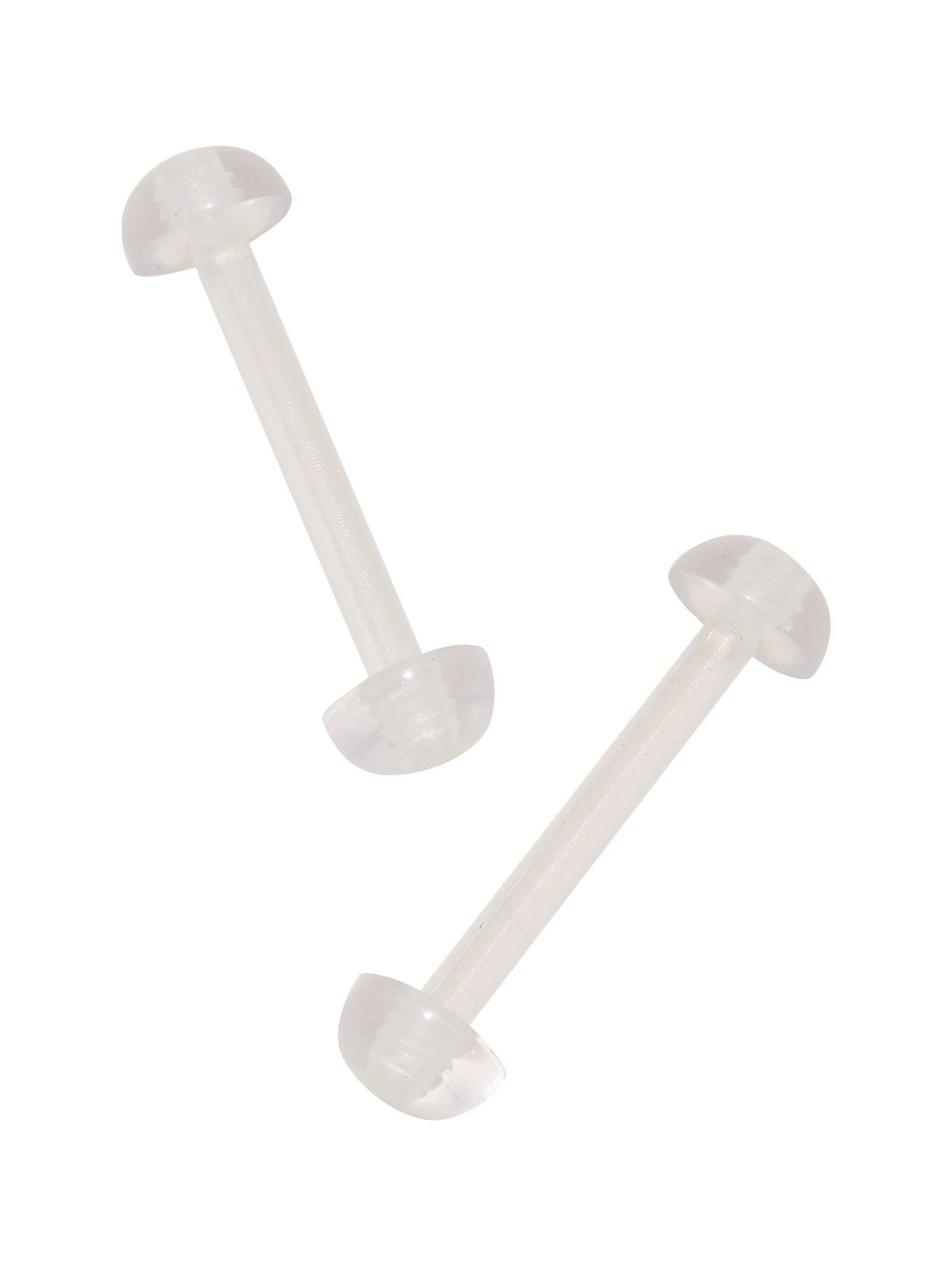 14G Bioplast Nipple Barbell Retainer 2 Pack, , hi-res