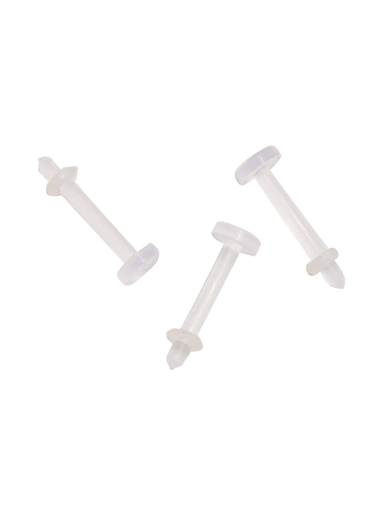 Basic Labret Retainer 3 Pack, CLEAR, hi-res