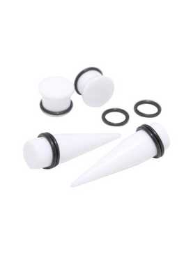 Acrylic White Taper & Plug 4 Pack, , hi-res