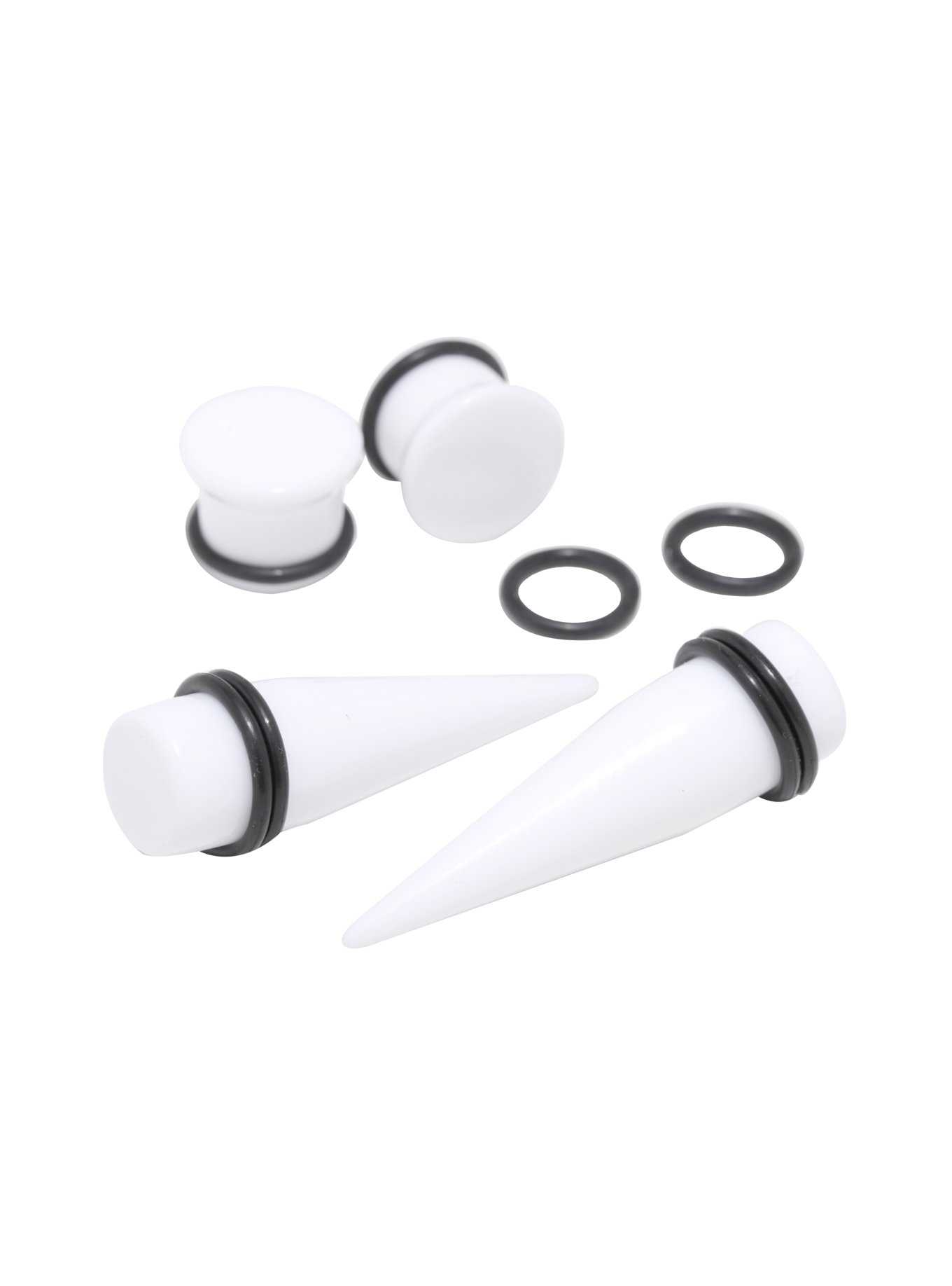 Acrylic White Taper & Plug 4 Pack, , hi-res