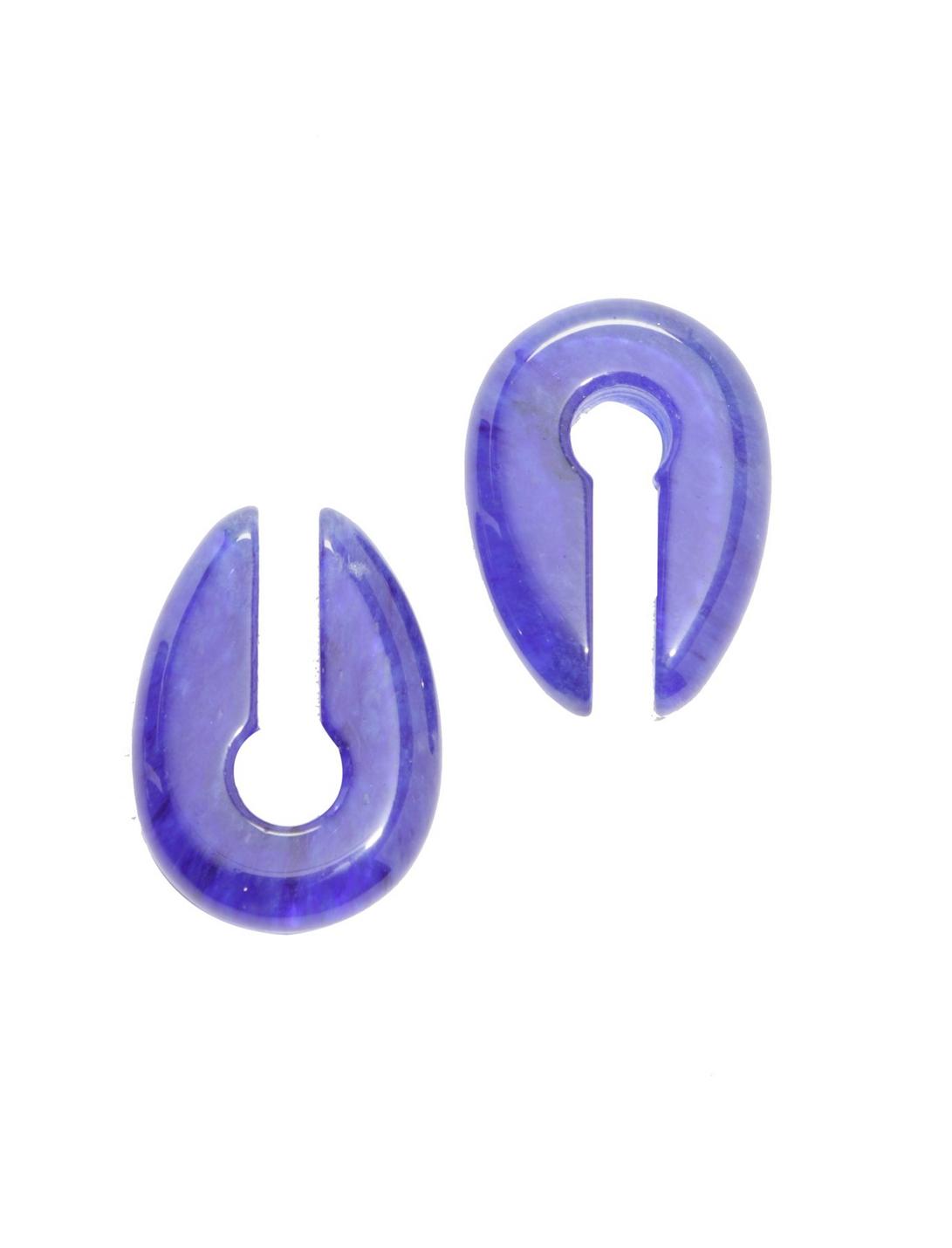 7/16 Blue Glass Keyhole Shape Weights 2 Pack, , hi-res