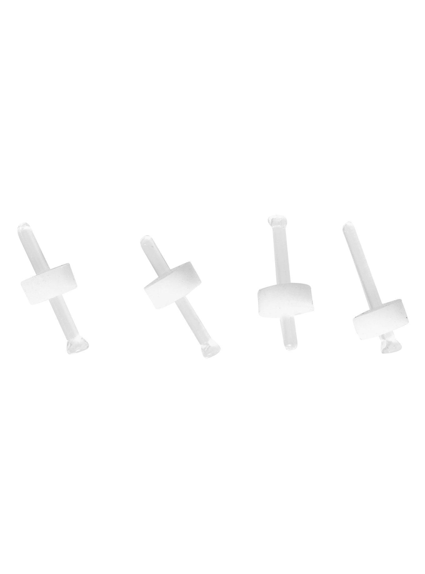 Nose Bone Retainer 4 Pack, CLEAR, hi-res