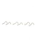 Steel Clear CZ Nose Screw 6 Pack, SILVER, hi-res