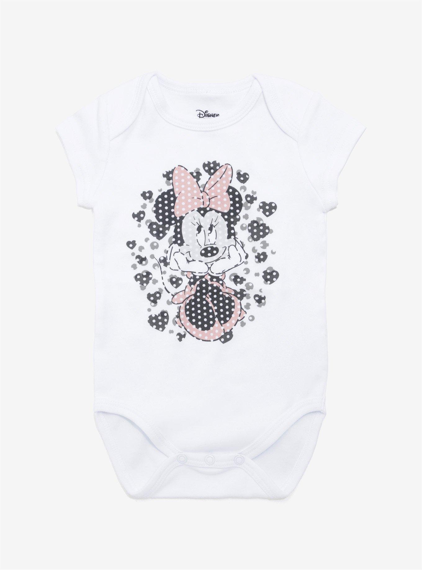 Disney Minnie Mouse Love Point Art Baby Bodysuit, WHITE, hi-res