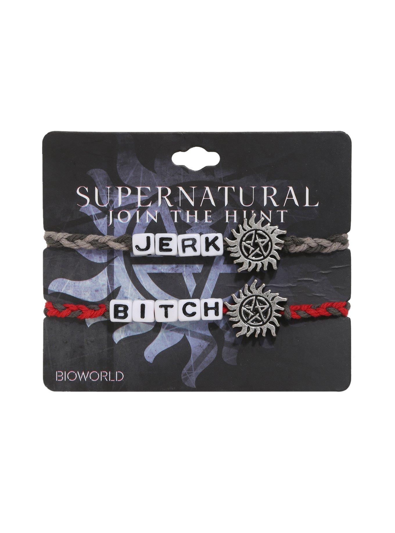 Supernatural Jerk & Bitch Charm Bracelets, , hi-res