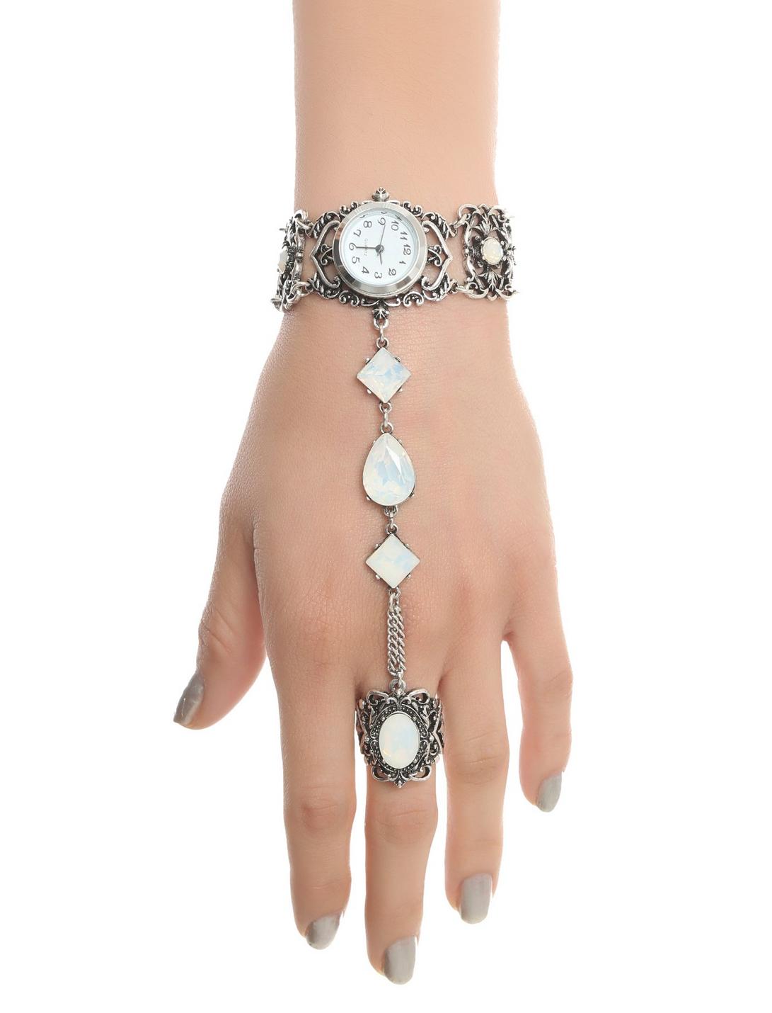 Blackheart Silver Filigree Hand Harness Watch, , hi-res