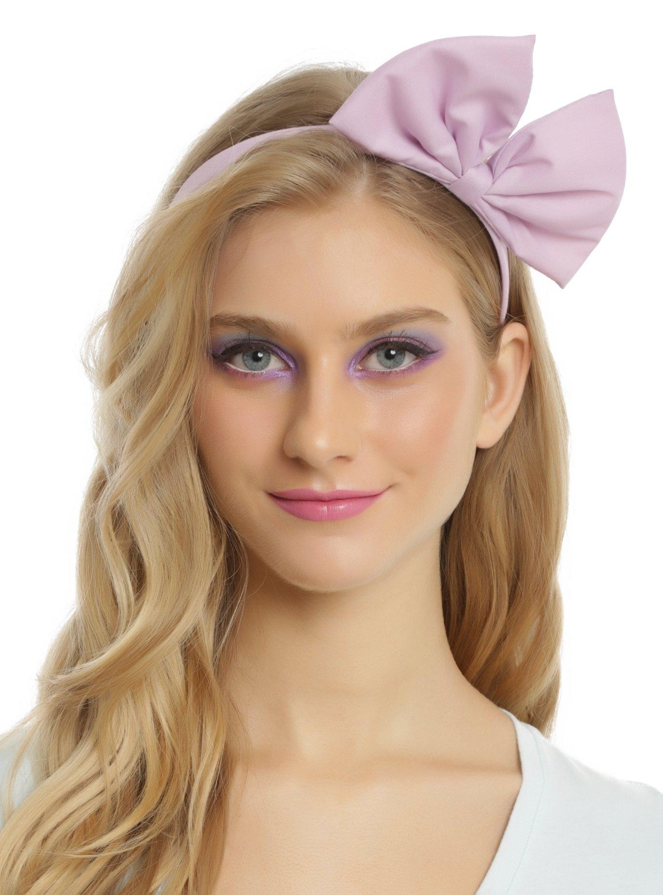 Large Lavender Bow Headband, , hi-res