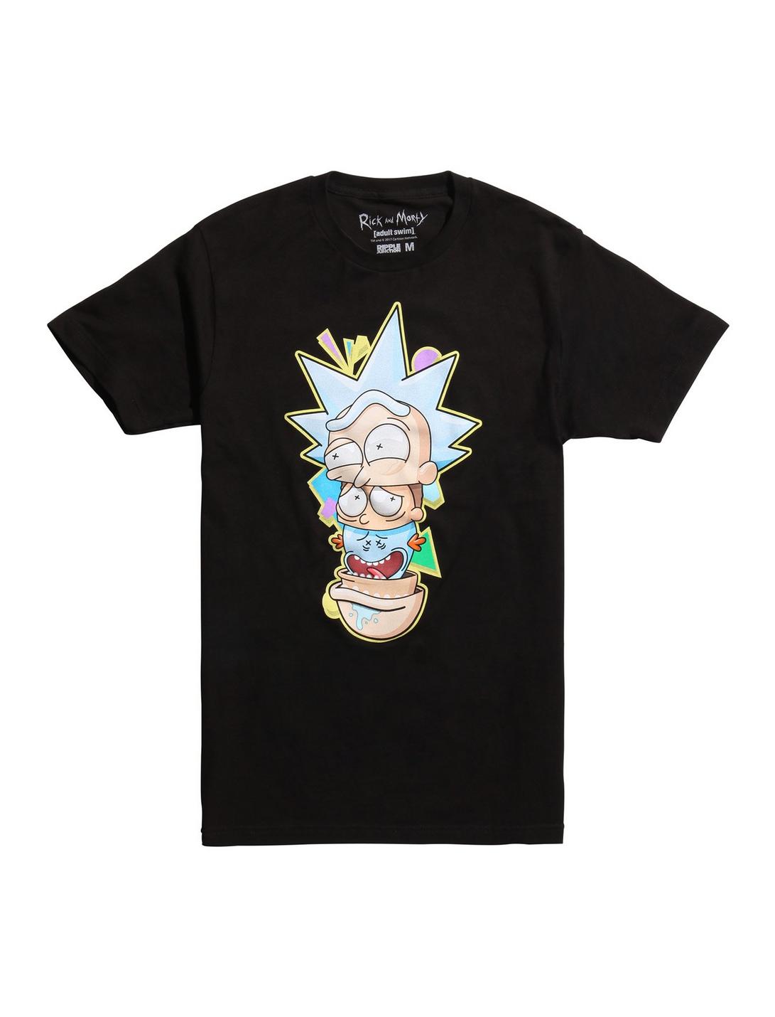 Rick And Morty Stacking Heads T-Shirt, BLACK, hi-res