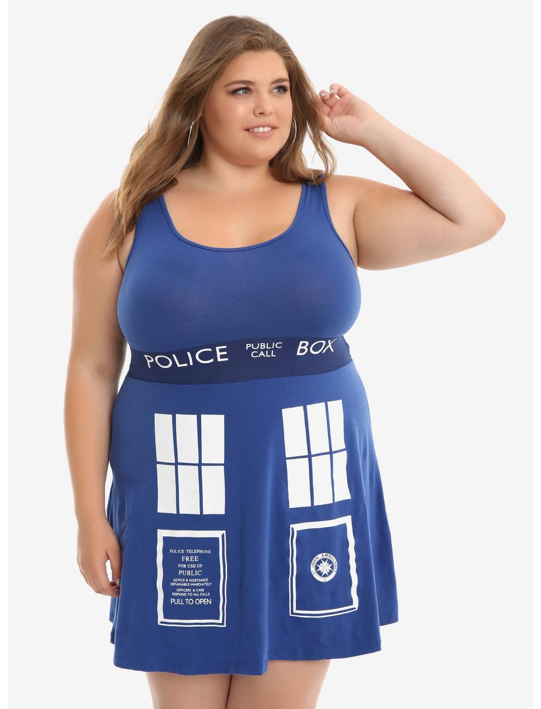 Doctor Who TARDIS A-Line Dress Extended Size, , hi-res