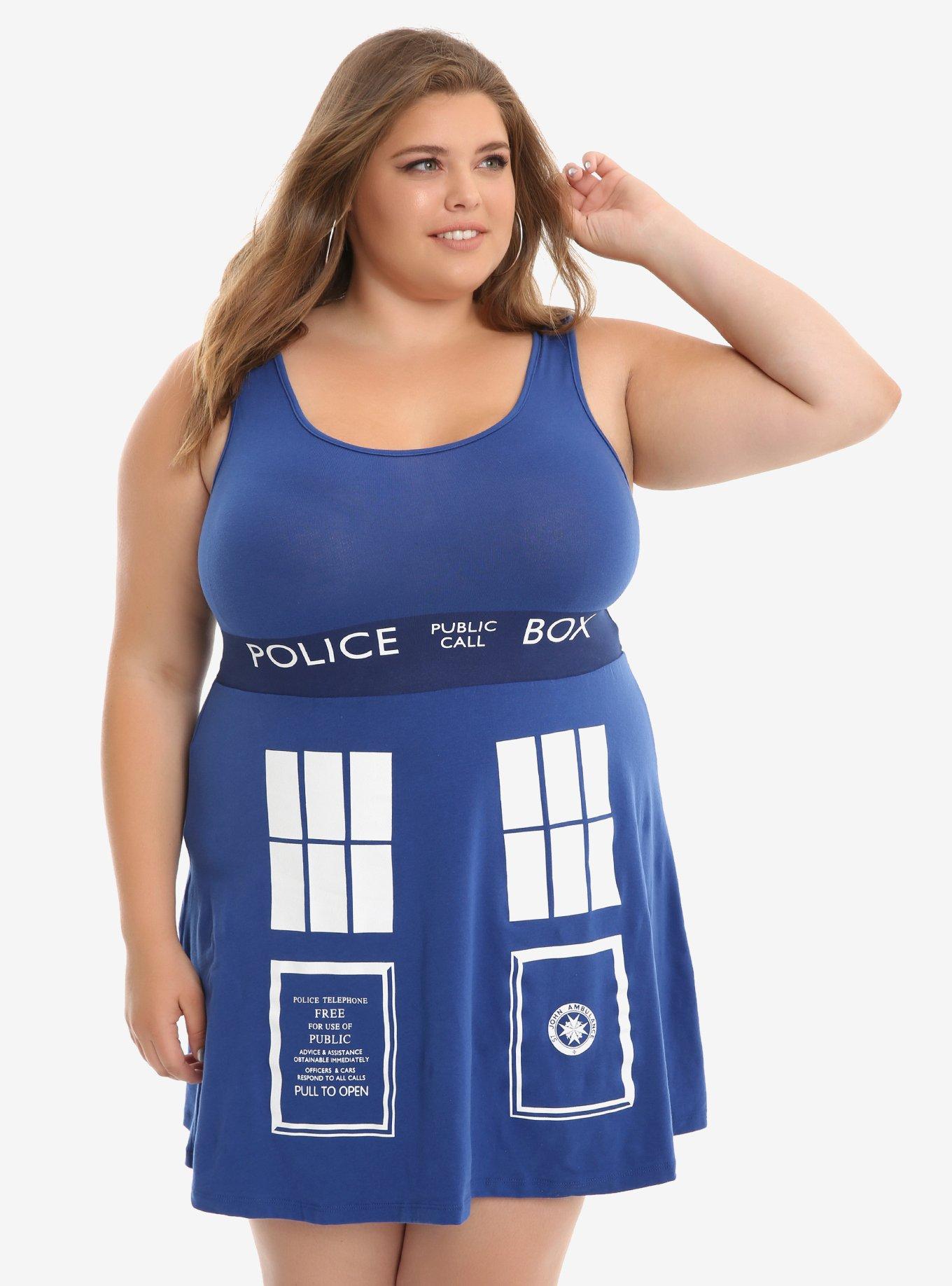 Doctor Who TARDIS A-Line Dress Extended Size, , hi-res