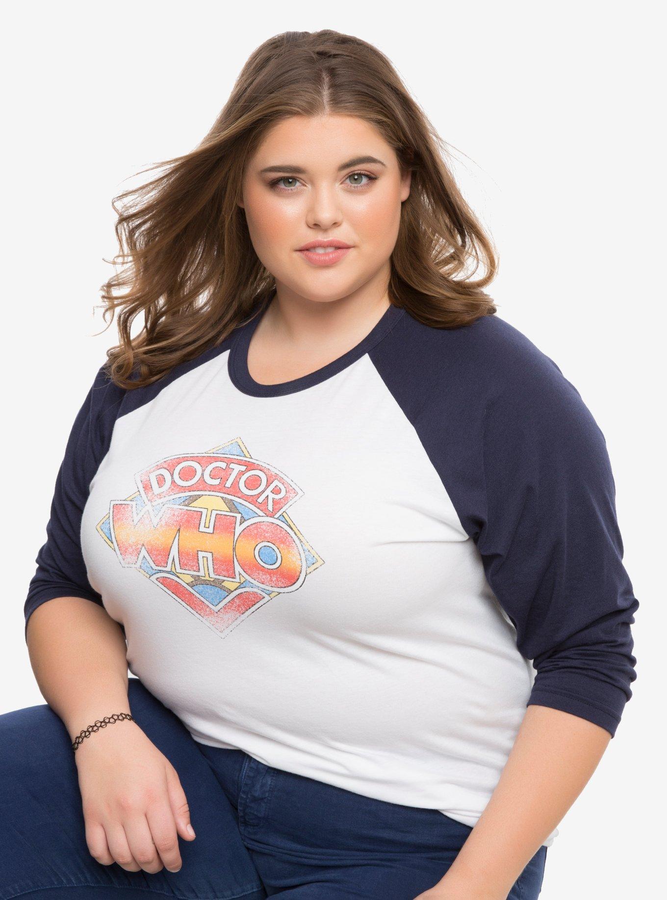 Doctor Who Retro Logo Raglan Extended Size, , hi-res