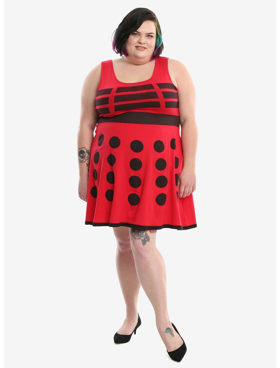 Doctor Who Red Dalek A-Line Dress Extended Size, , hi-res