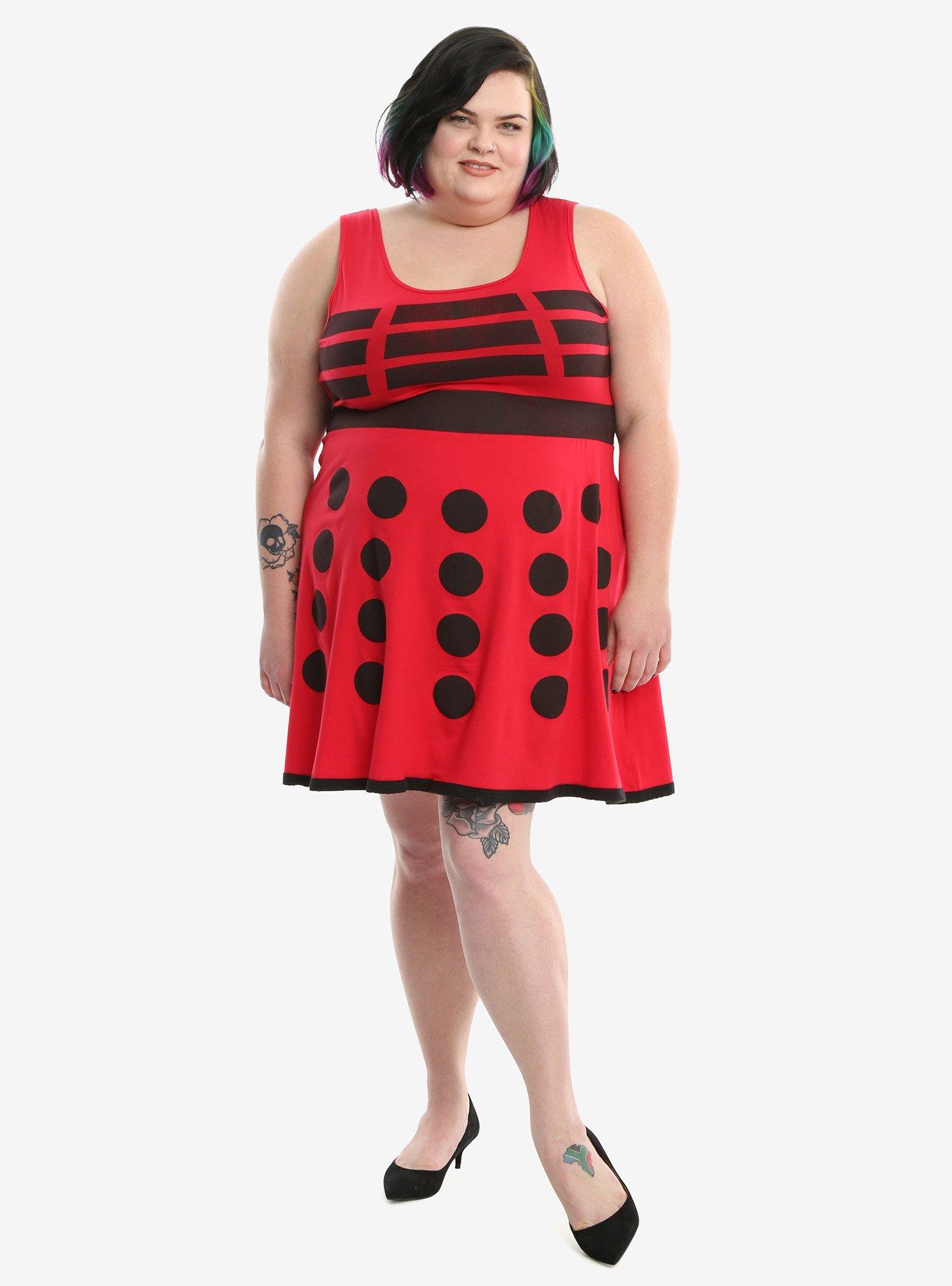 Doctor Who Red Dalek A-Line Dress Extended Size, , hi-res
