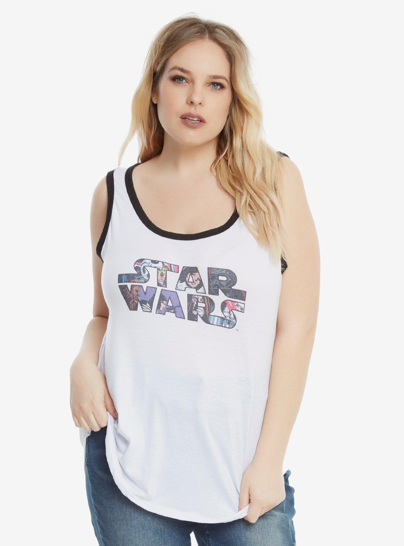 Star Wars Comic Fill Logo Tank Top Extended Size, , hi-res