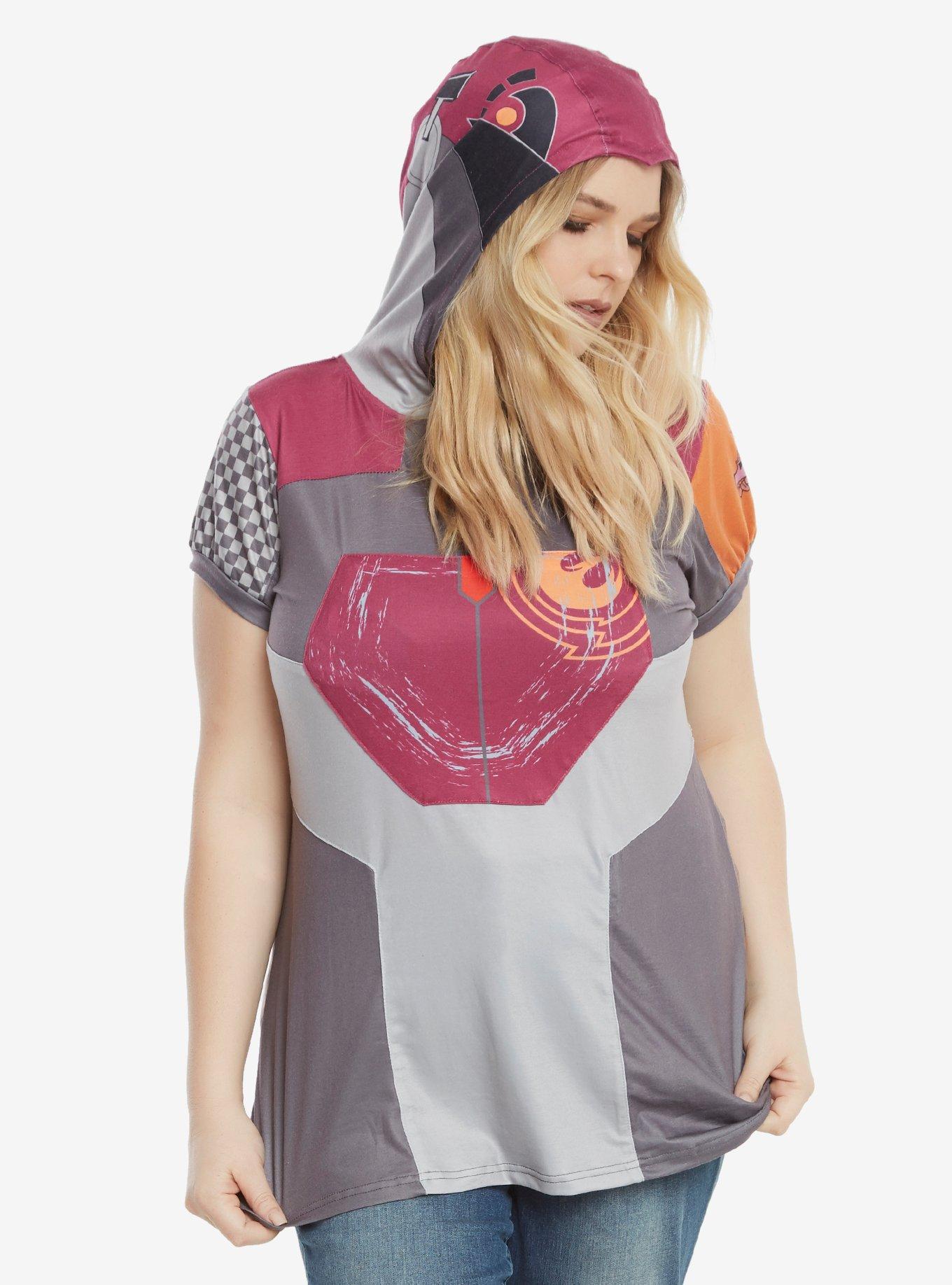 Star Wars Rebels Sabine Hooded Costume T-Shirt Extended Size, , hi-res
