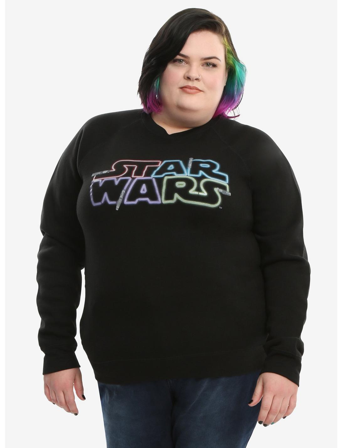 Star Wars Lightsaber Logo Sweatshirt Extended Size, , hi-res