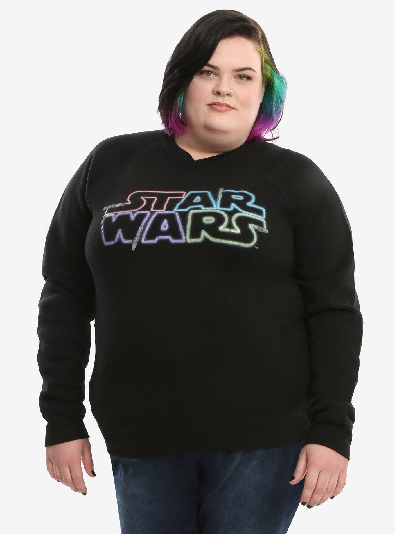 Star Wars Lightsaber Logo Sweatshirt Extended Size, , hi-res
