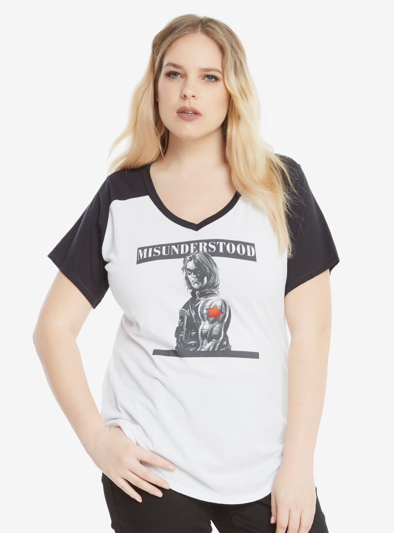 Marvel Captain America: Winter Soldier Bucky Misunderstood Short-Sleeved Raglan Extended Size, , hi-res