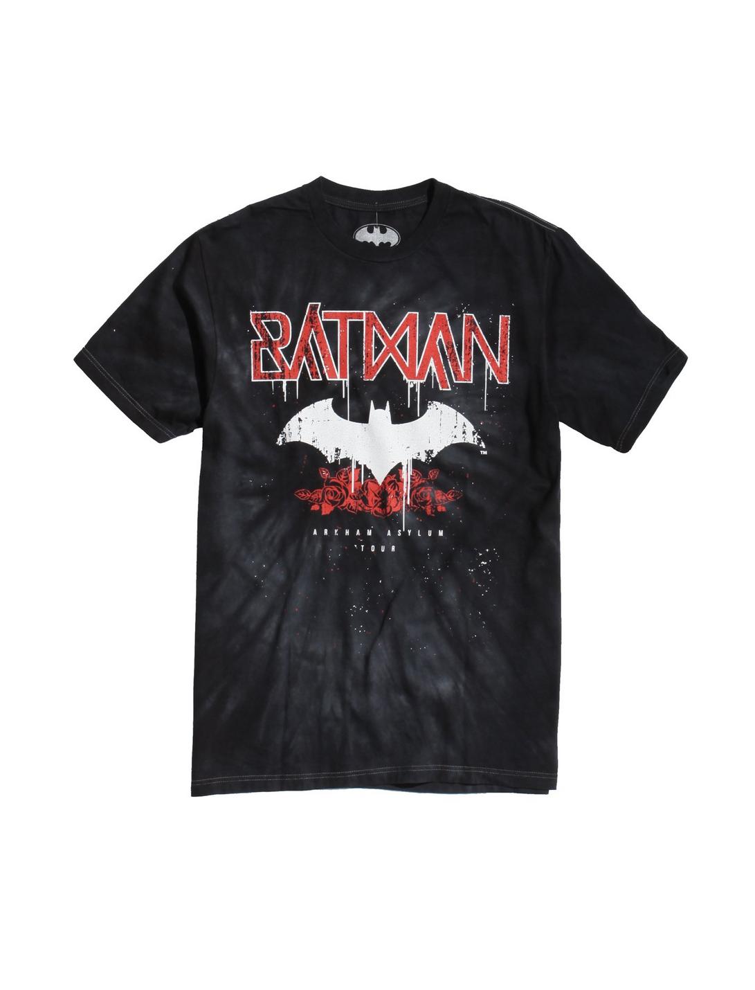 DC Comics Batman Arkham Tour Band T-Shirt, TIE DYE, hi-res