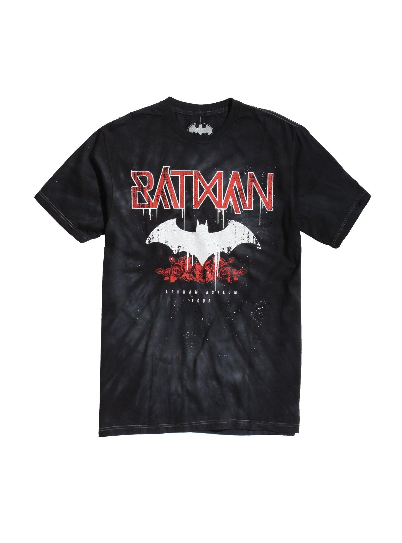 DC Comics Batman Arkham Tour Band T-Shirt, TIE DYE, hi-res
