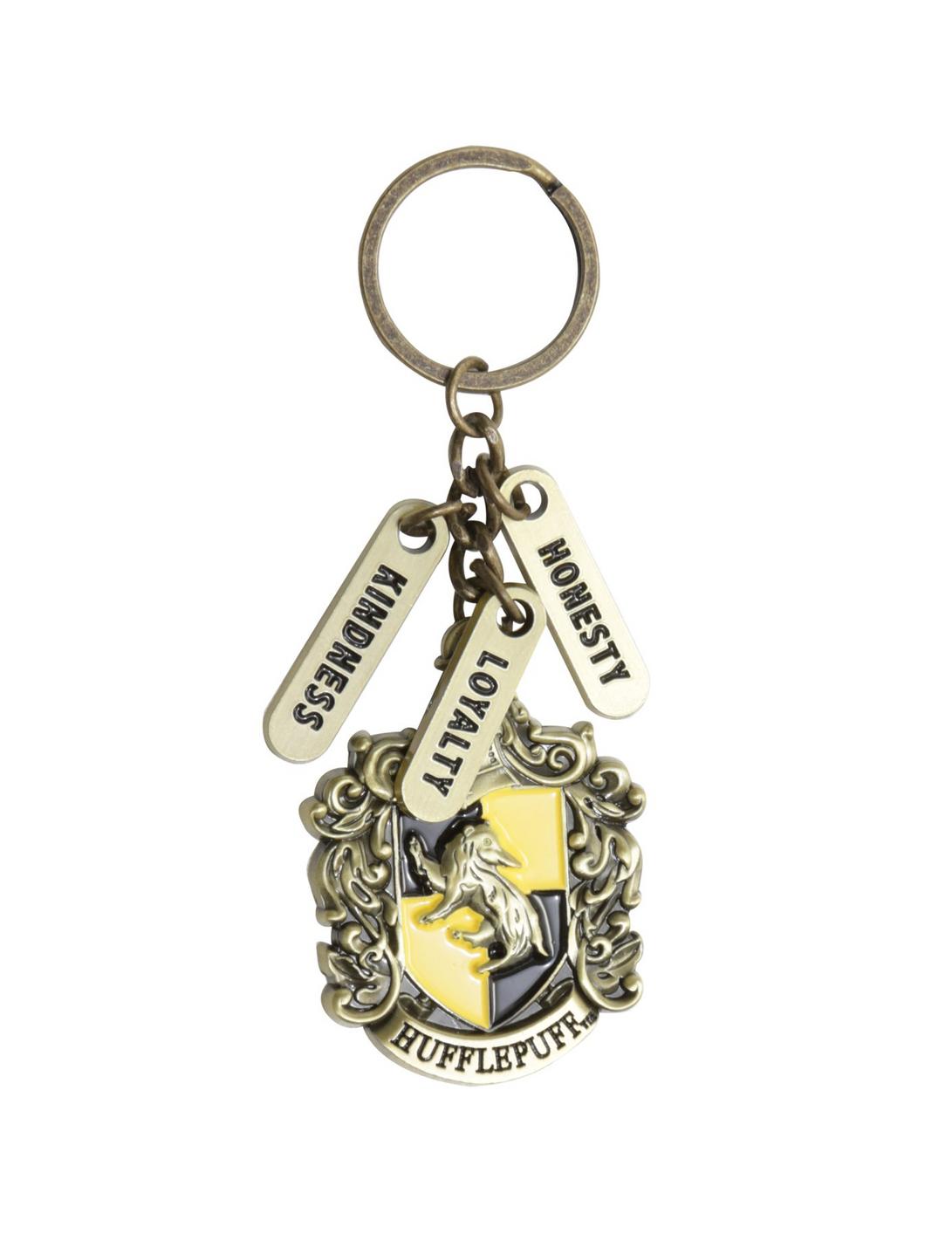 Harry Potter Hufflepuff Charm Crest Key Chain, , hi-res