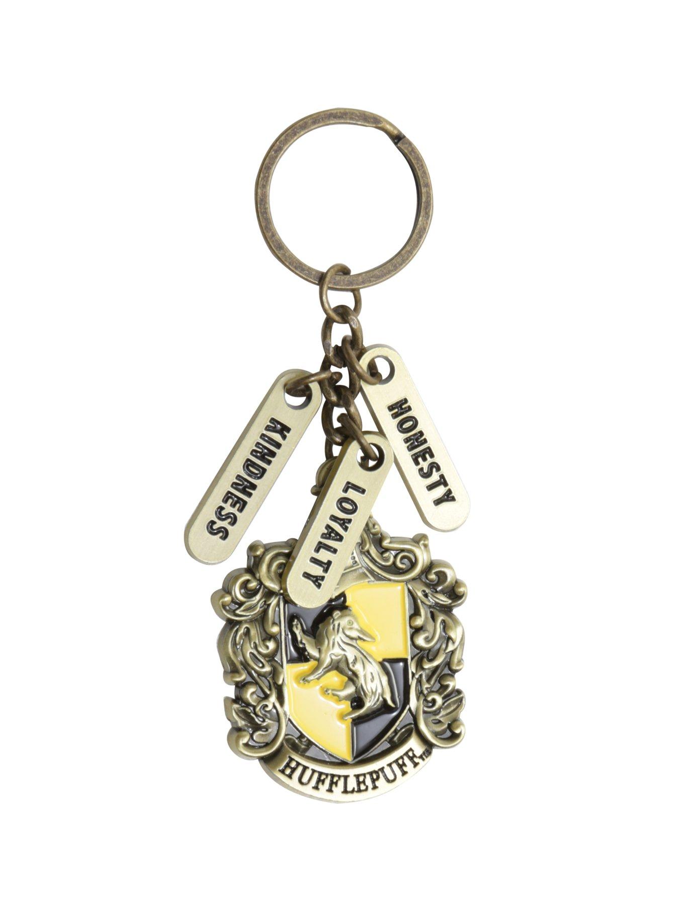 Harry Potter Hufflepuff Charm Crest Key Chain, , hi-res