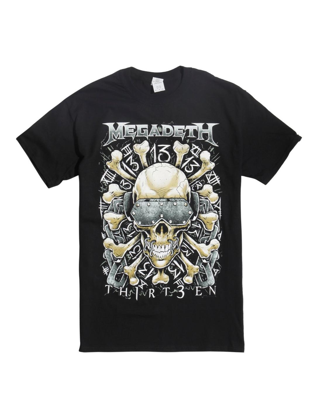 Megadeth TH1RT3EN Skull & Crossbones T-Shirt, BLACK, hi-res