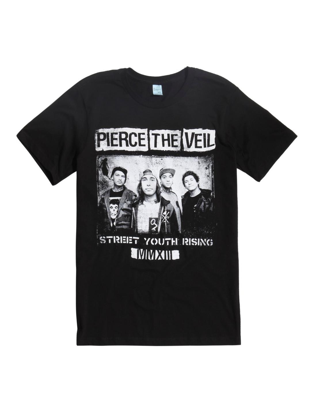 Pierce The Veil Street Youth Rising Photo T-Shirt, BLACK, hi-res