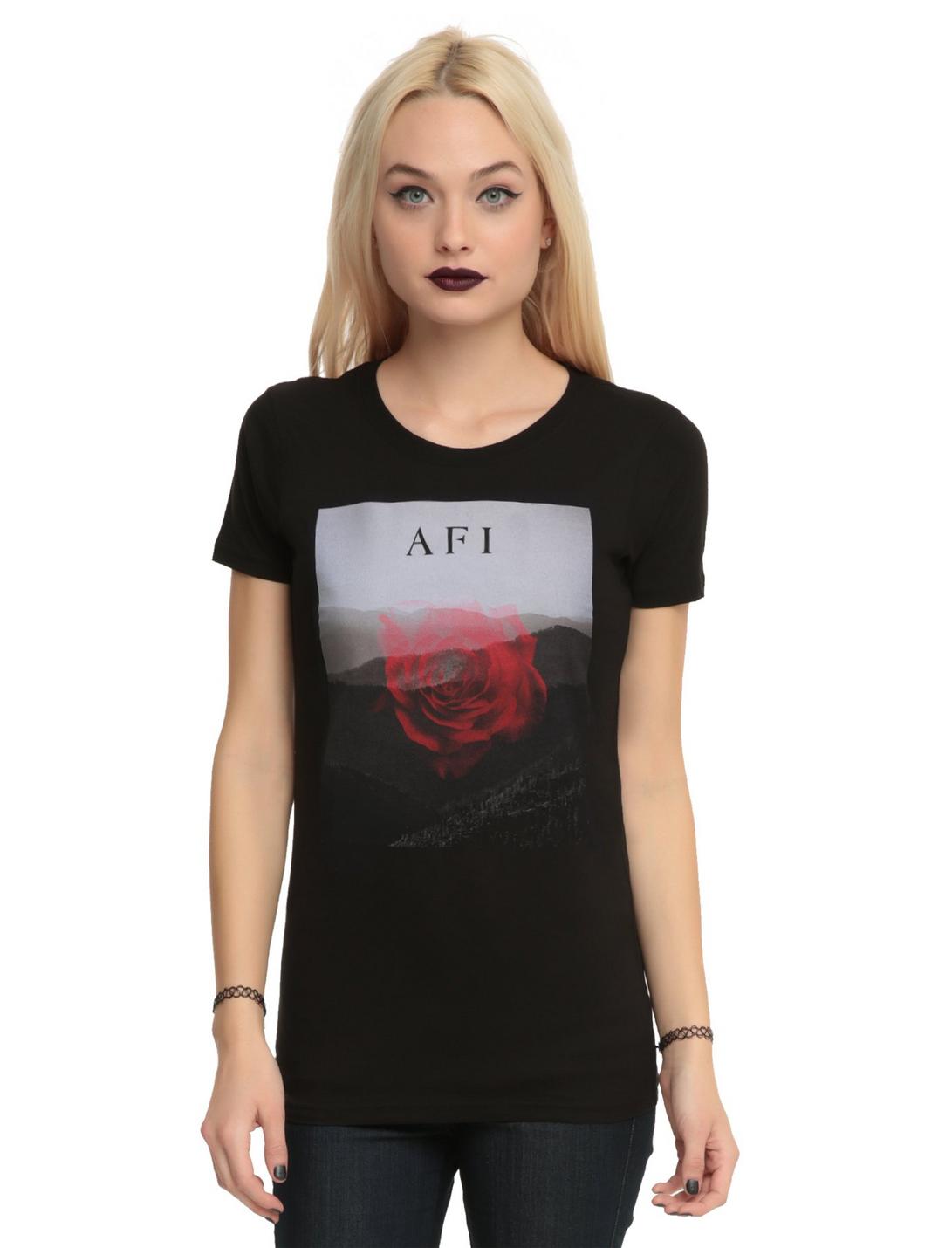 AFI Disappearing Rose Girls T-Shirt, BLACK, hi-res