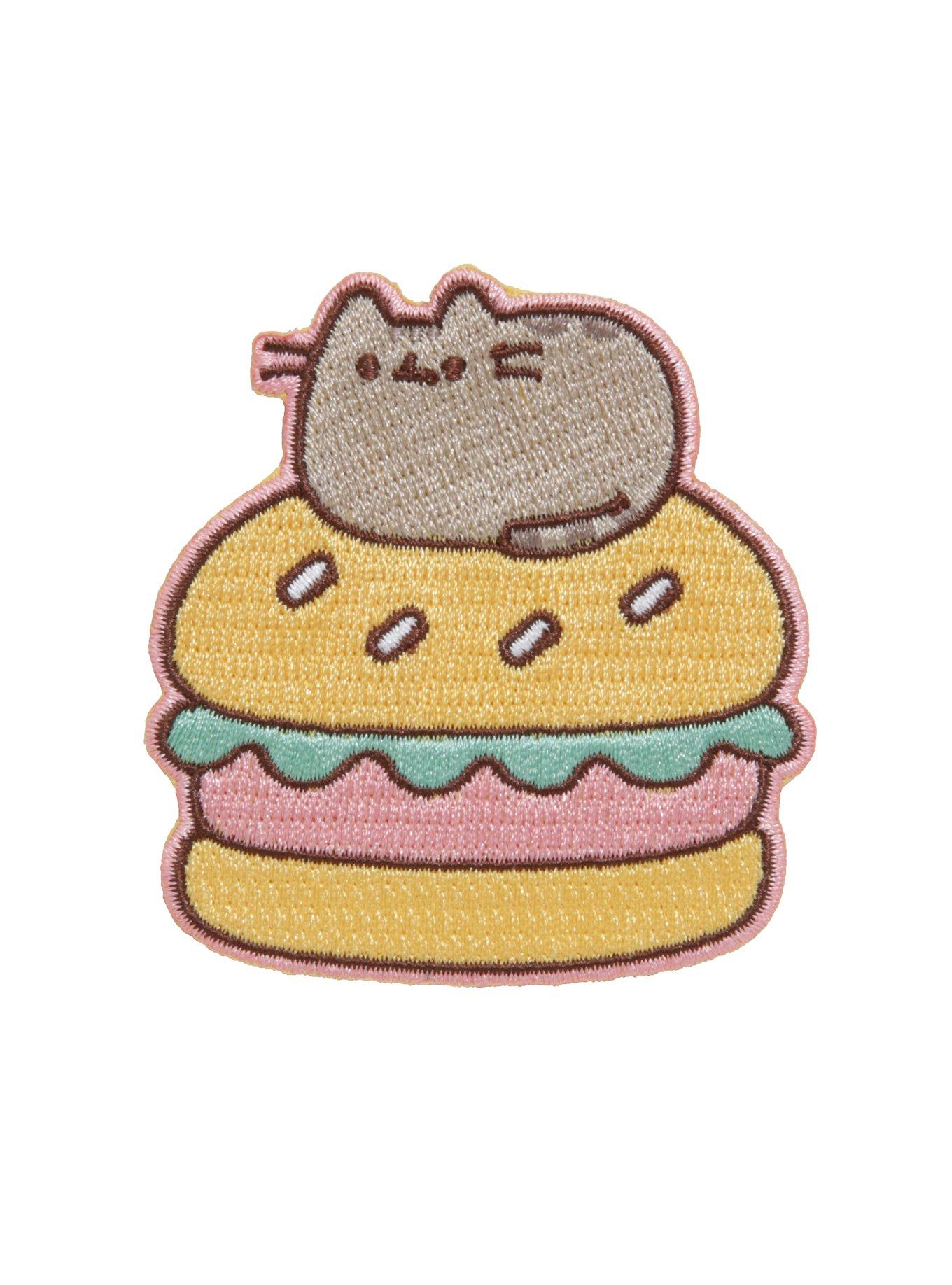 Pusheen Hamburger Iron-On Patch, , hi-res