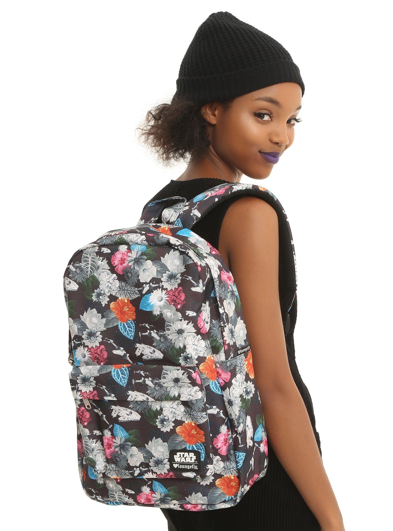 Loungefly Star Wars Floral Millennium Falcon Disney Full Size Backpack Millennium Falcon Backpack by Loungefly for Disney Parks main image 3