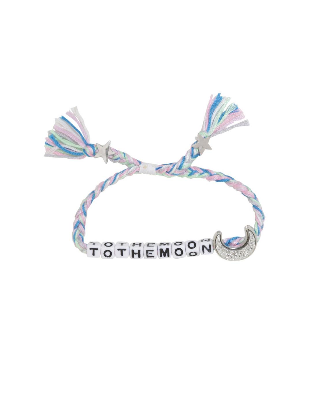 Blackheart Pink And Blue To The Moon Block Letter Braid Bracelet, , hi-res