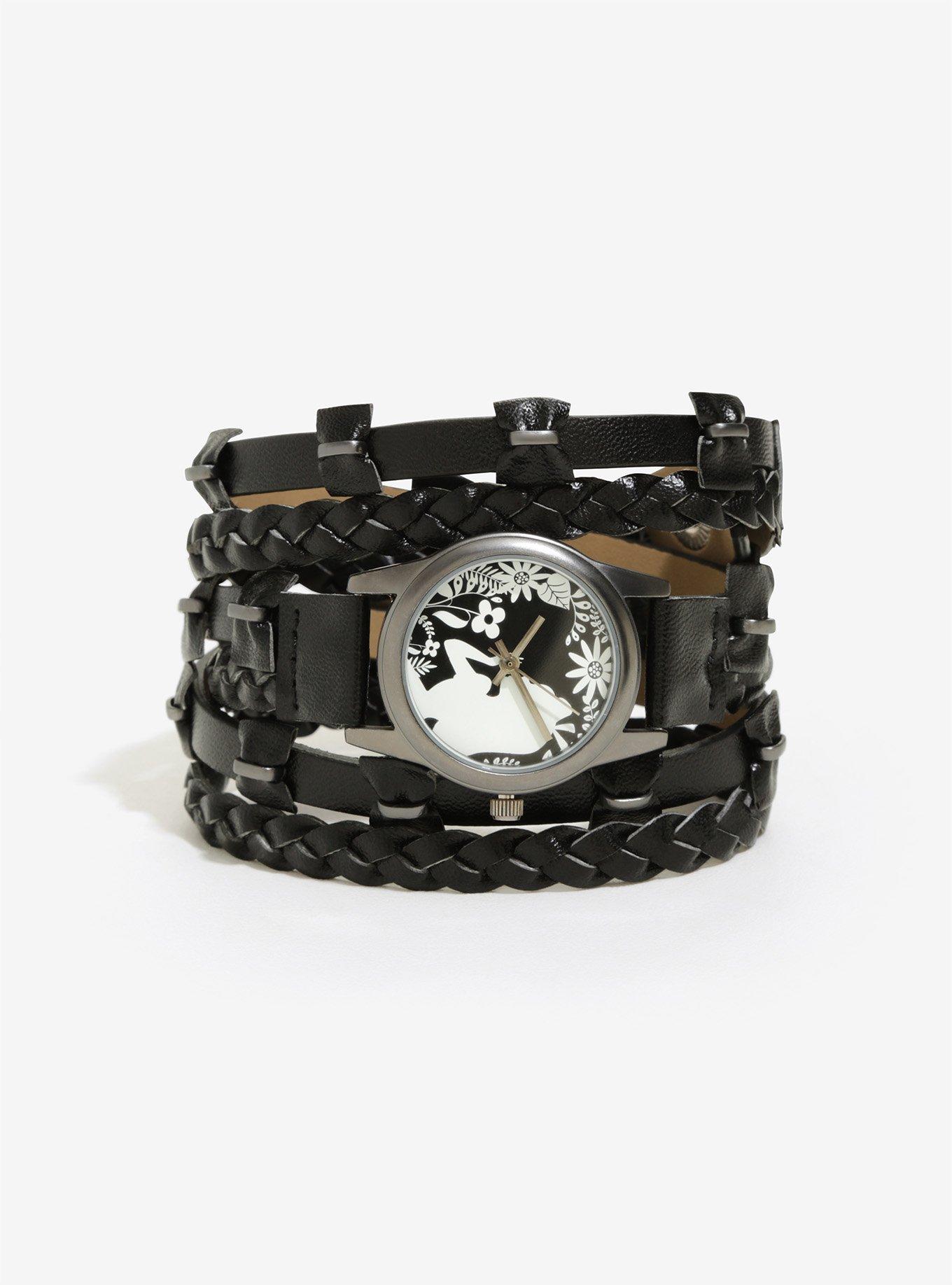 Disney Alice In Wonderland Black Wrap Watch, , hi-res