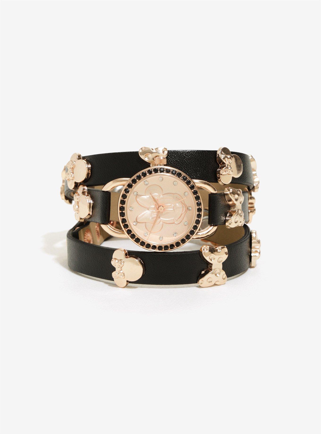 Disney Minnie Mouse Rose Gold Wrap Watch, , hi-res
