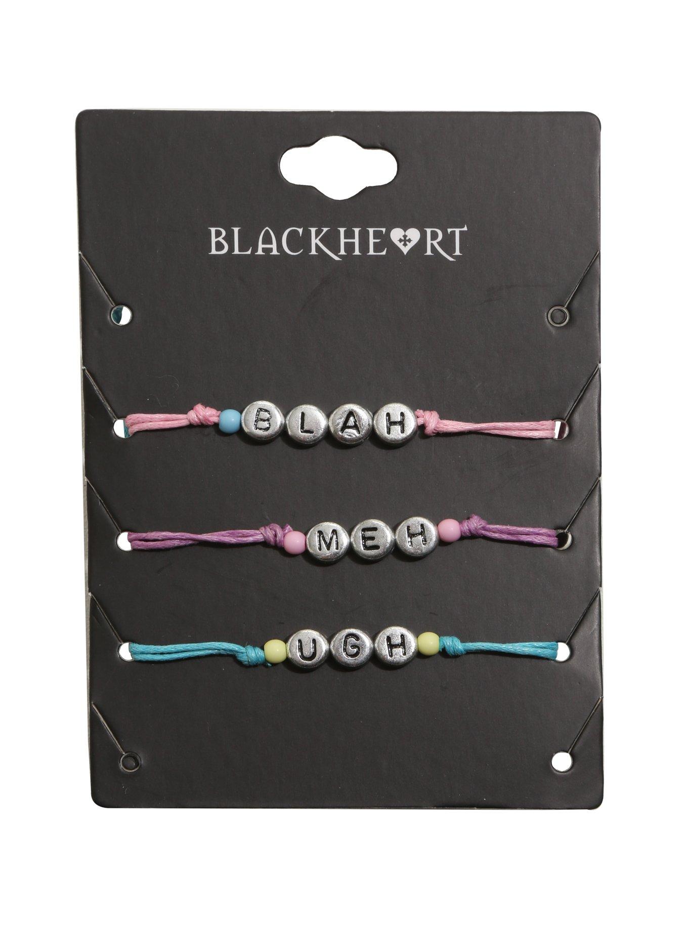 Blackheart Pastel Blah Ugh Meh Cord Bracelet Set, , hi-res
