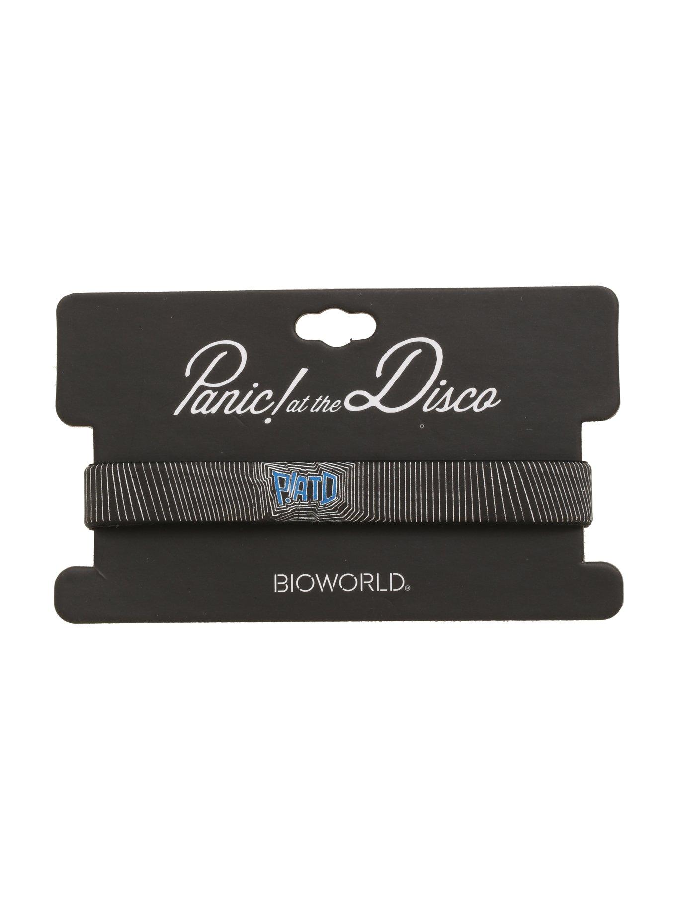 Panic! At The Disco Black & Blue Logo Rubber Bracelet, , hi-res