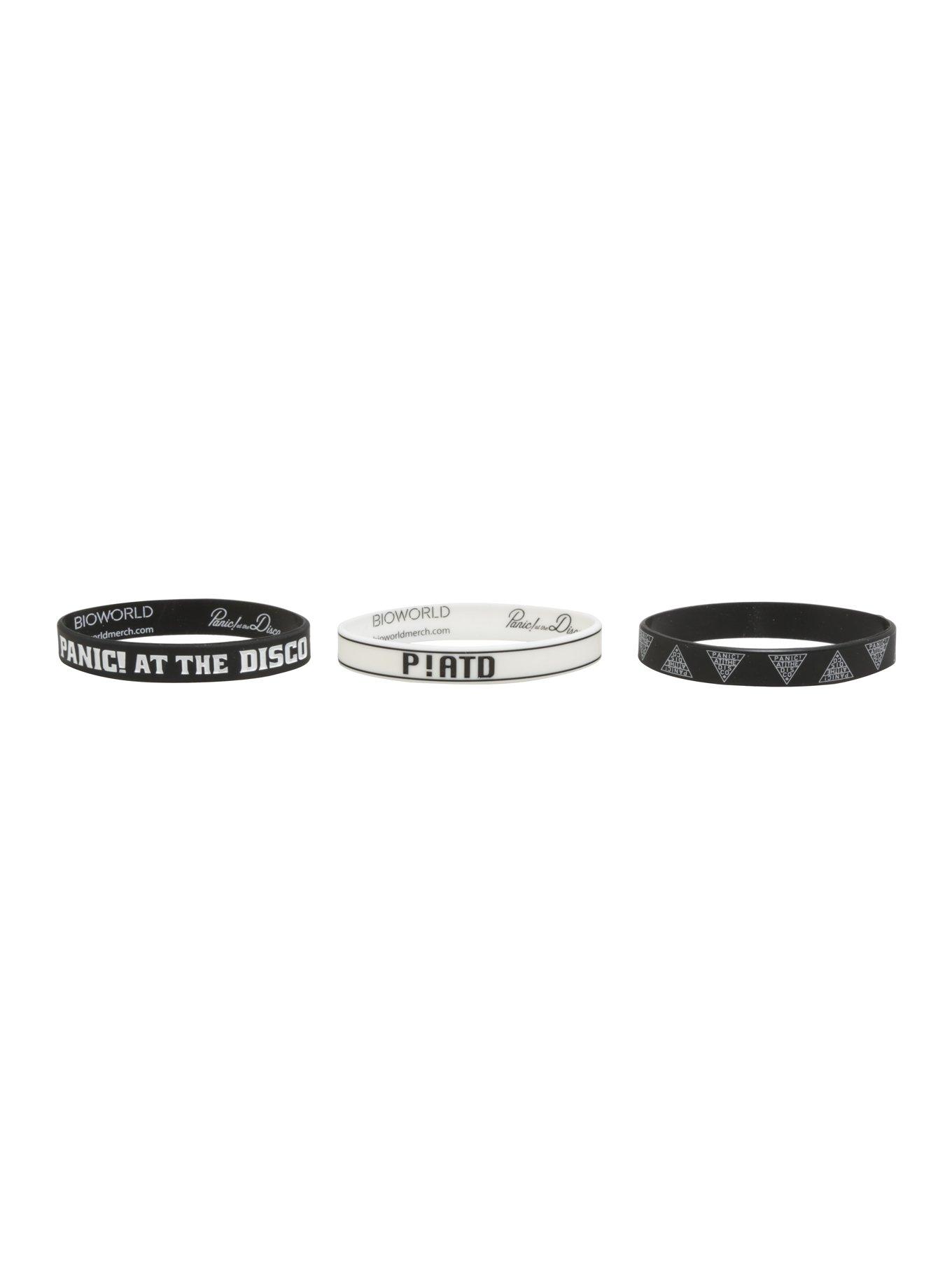 Panic! At The Disco Black And White Rubber Bracelet Set, , hi-res