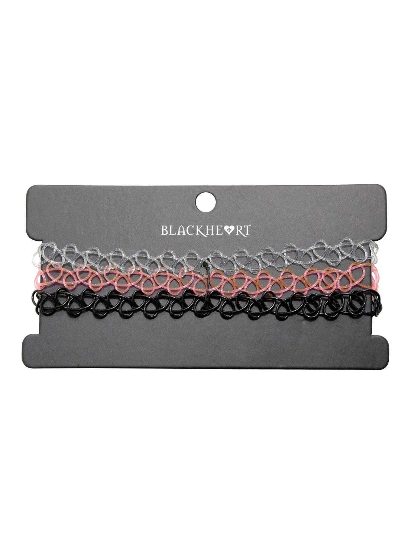 Blackheart Glitter Tattoo Choker Set, , hi-res