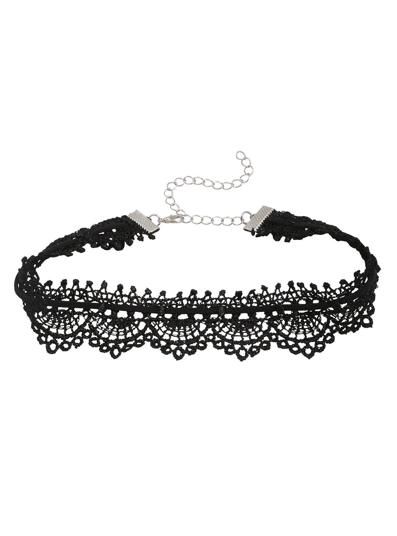 Blackheart Victorian Lace Choker, , hi-res