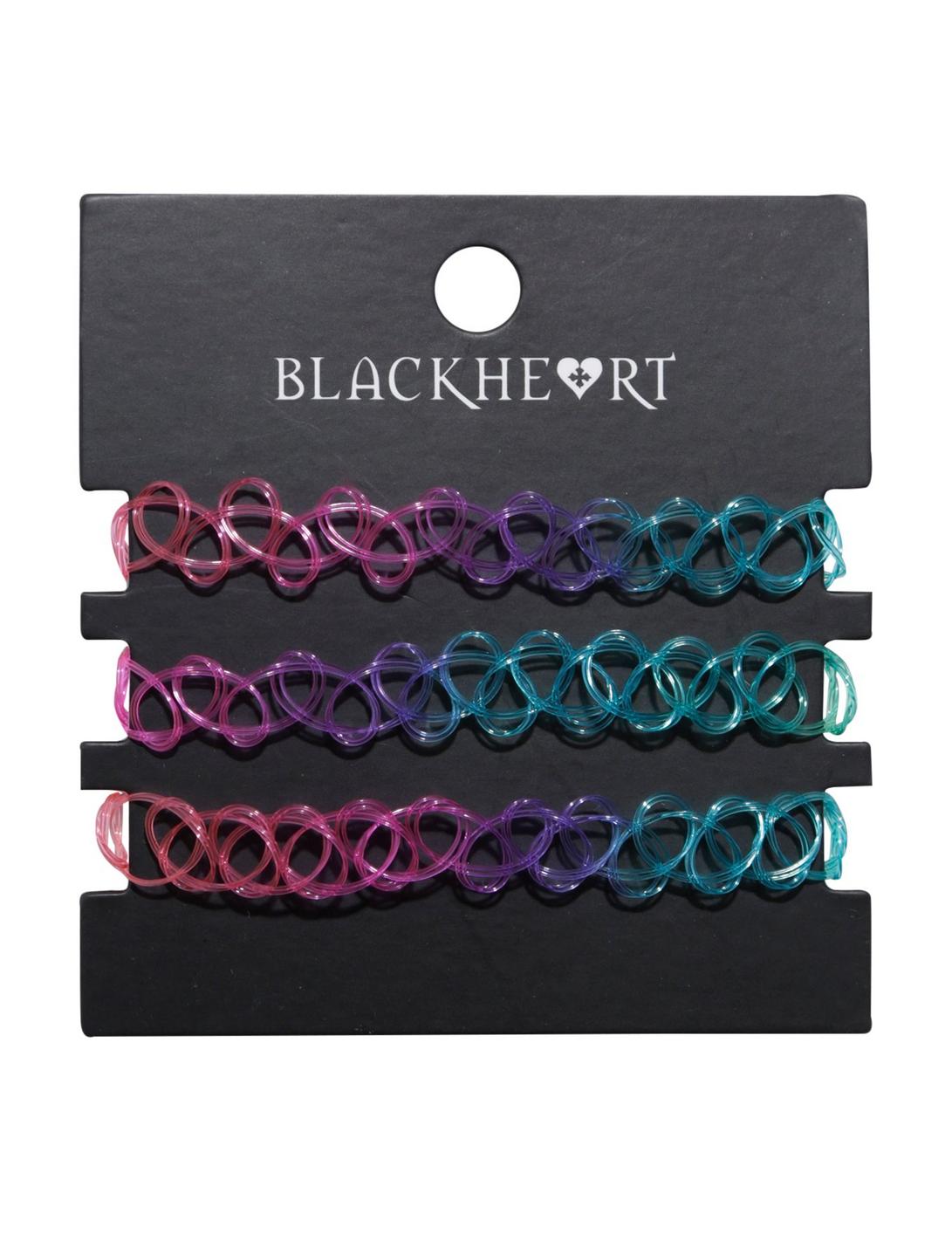Blackheart Rainbow Tattoo Bracelet Set, , hi-res