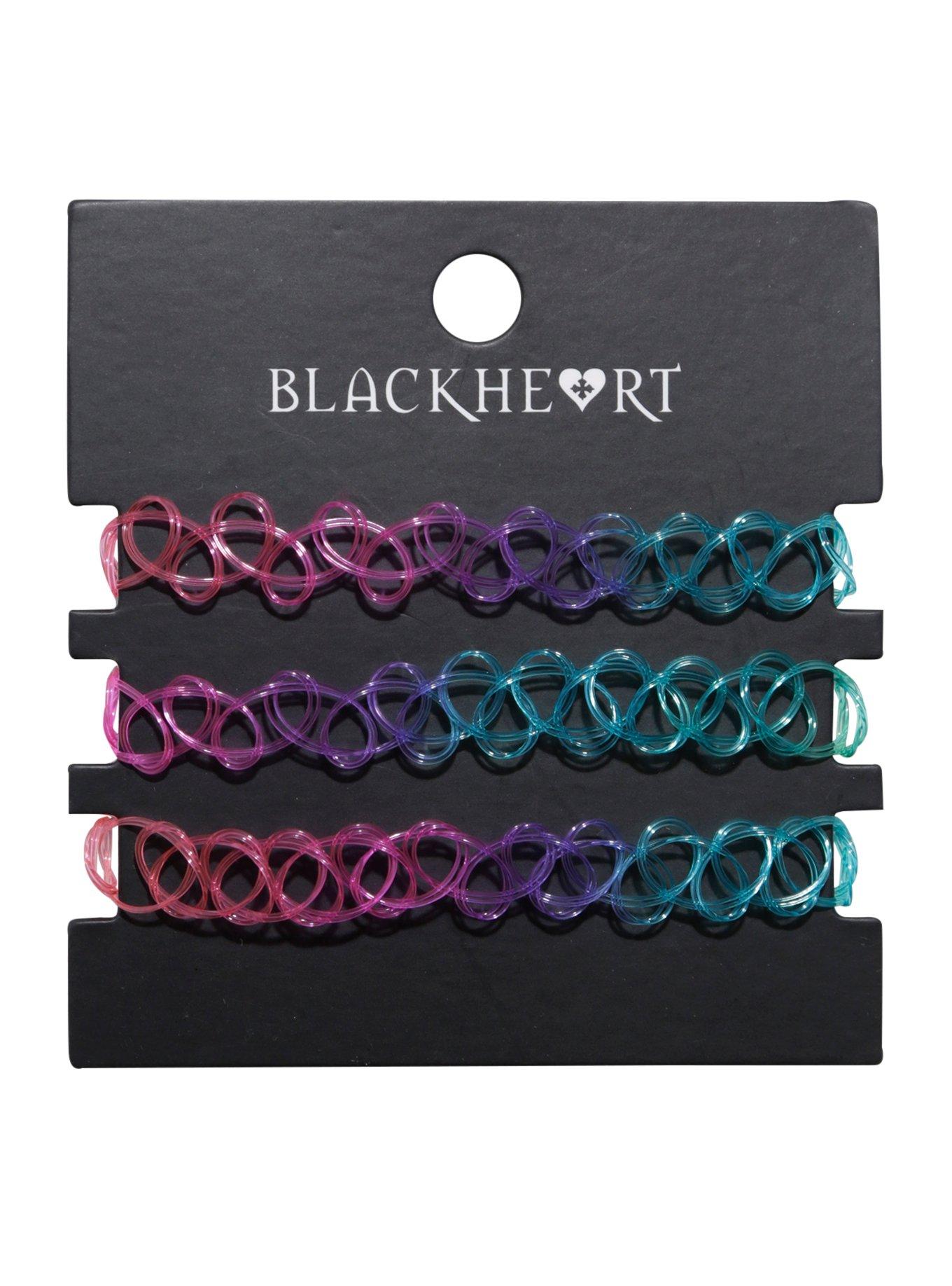 Blackheart Rainbow Tattoo Bracelet Set, , hi-res