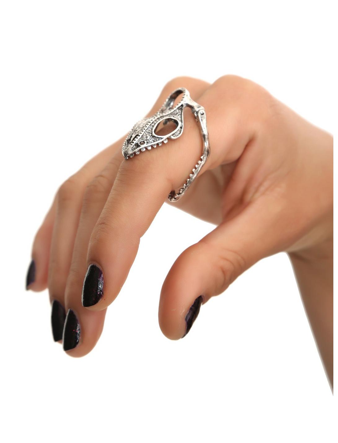 Silver Snake Skull Ring, , hi-res