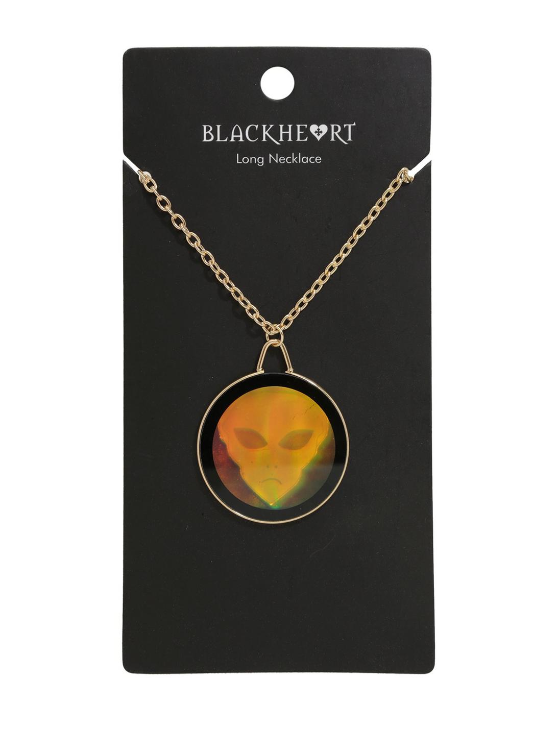 Blackheart Hologram Alien Pendant Necklace, , hi-res