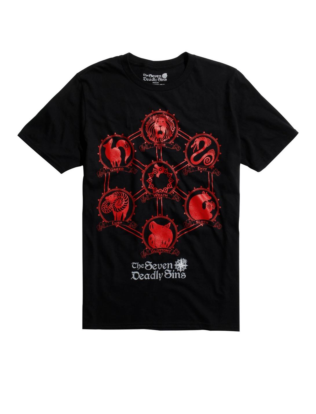 The Seven Deadly Sins Icons T-Shirt, BLACK, hi-res