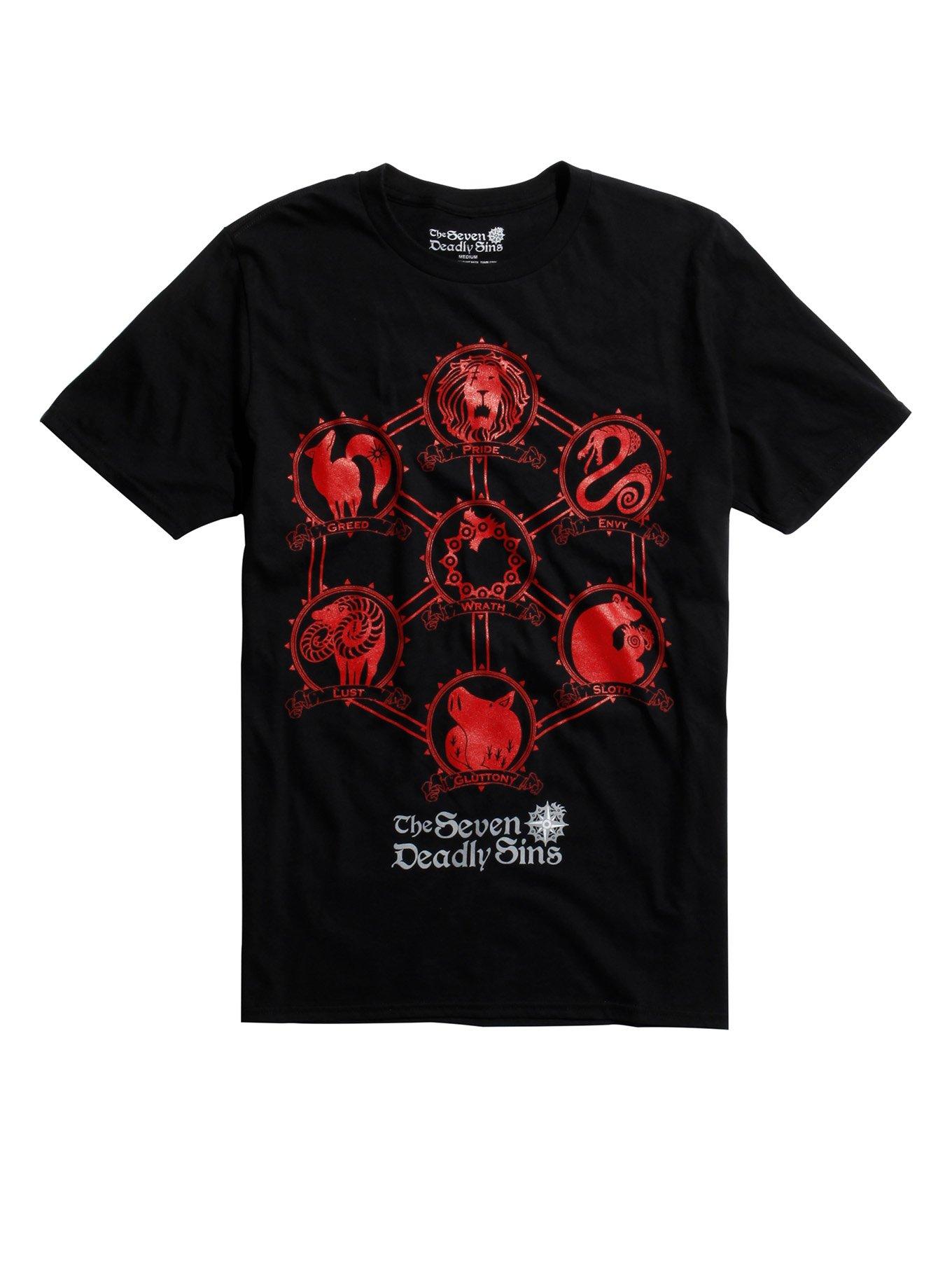 The Seven Deadly Sins Icons T-Shirt, BLACK, hi-res