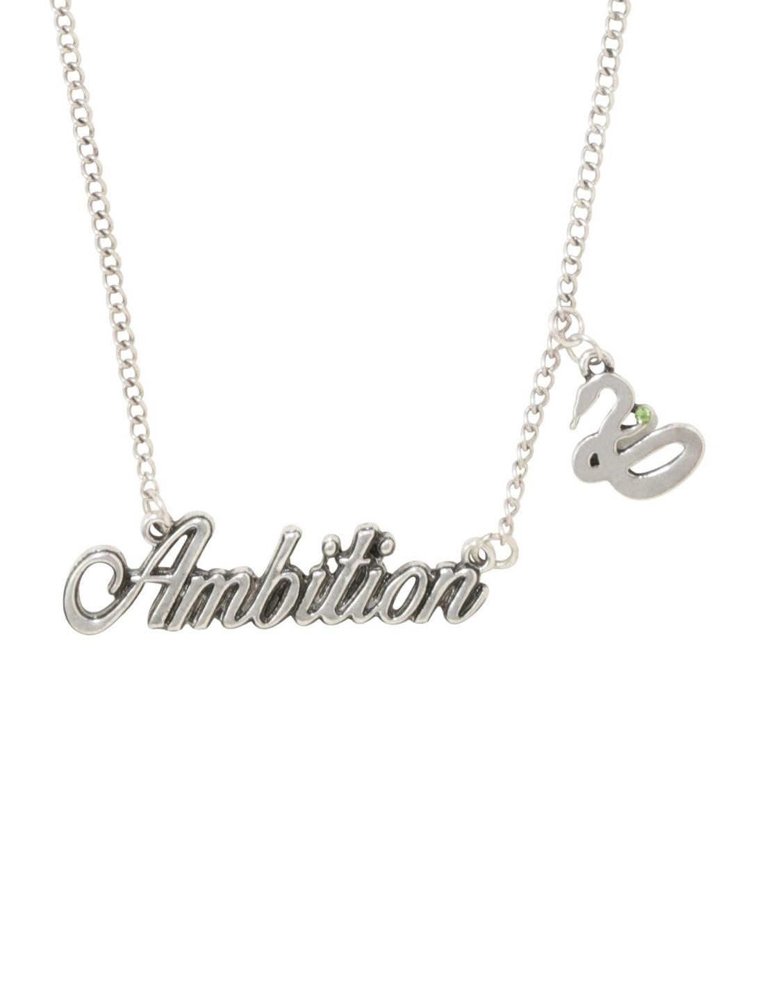 Harry Potter Ambition Slytherin Charm Name Plate Necklace, , hi-res