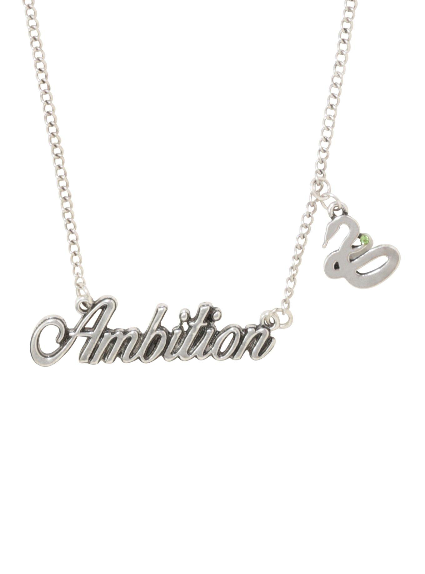 Harry Potter Ambition Slytherin Charm Name Plate Necklace, , hi-res