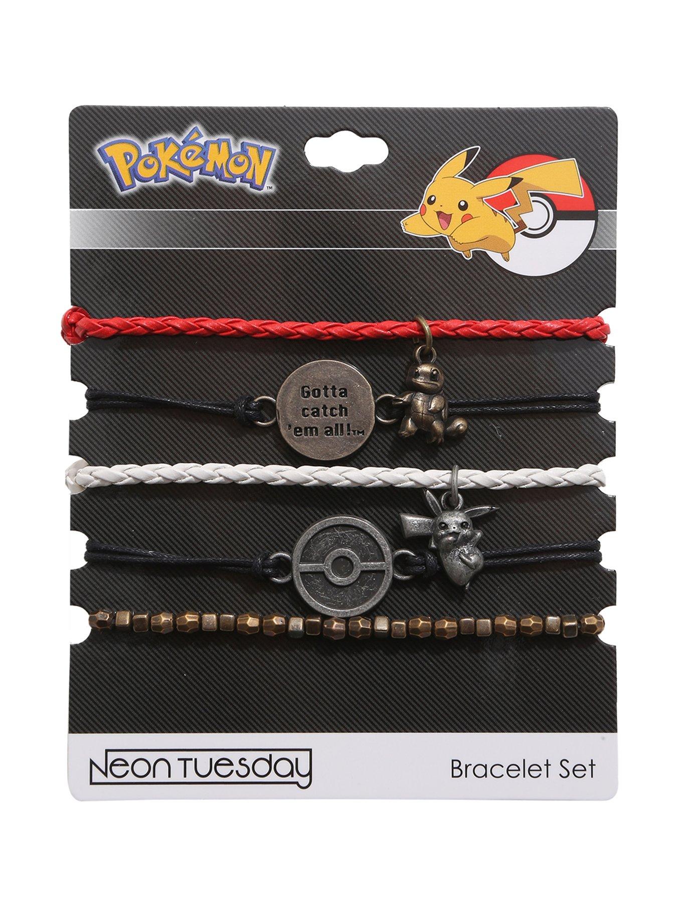 Pokemon Pikachu Squirtle Poke Ball Cord Bracelet Set 5 Pack | Hot Topic