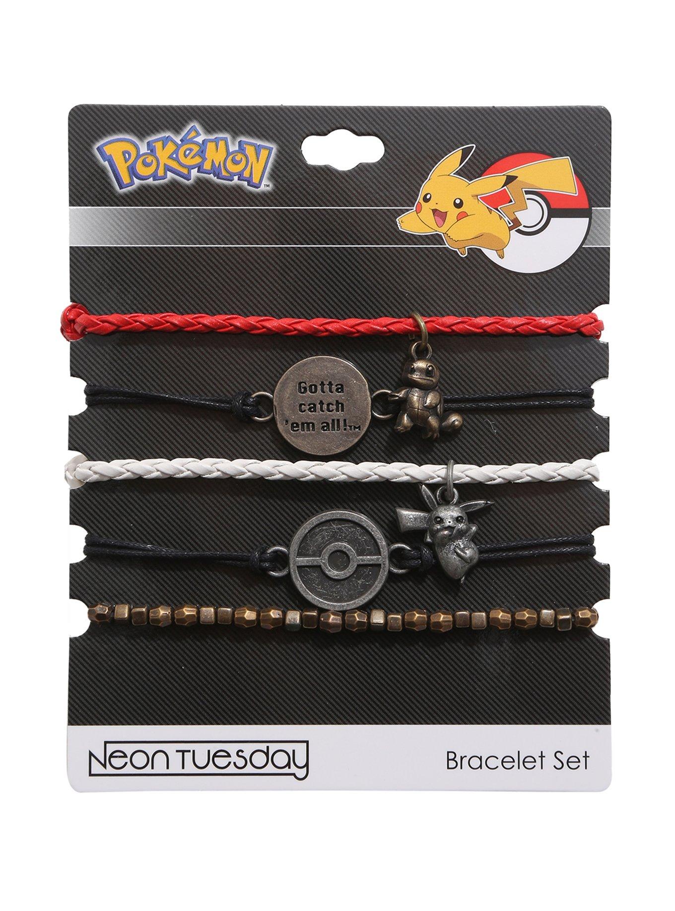 Pokemon Pikachu Squirtle Poke Ball Cord Bracelet Set 5 Pack, , hi-res