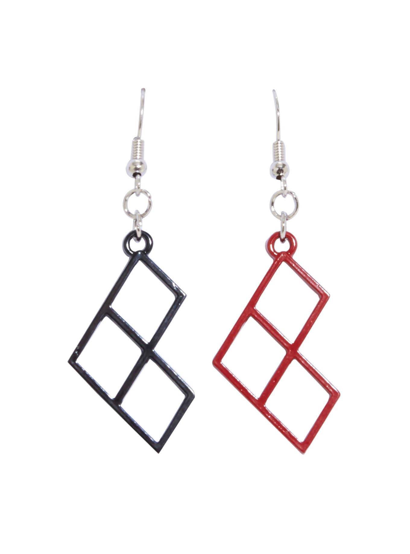 DC Comics Harley Quinn Diamond Earrings, , hi-res